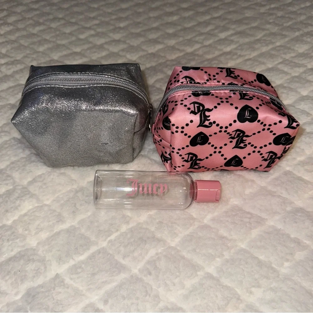 Y2K Juicy Couture Pink and Silver Bag Set with Bottle - Picture 1 of 5